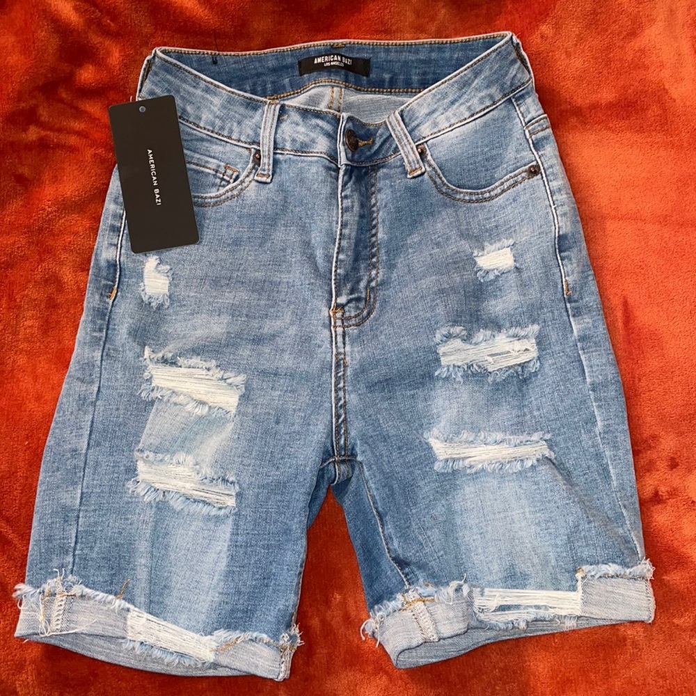 Above the Knee, Ripped Jean Shorts